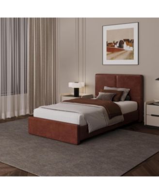 Upholstered Bed Frame with Headboard, Platform, Wooden Slats, No Box Spring, Noise-Free, Easy Assembly