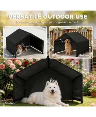 Dog Shade Shelter Outdoor, Dog House Outside with Canopy