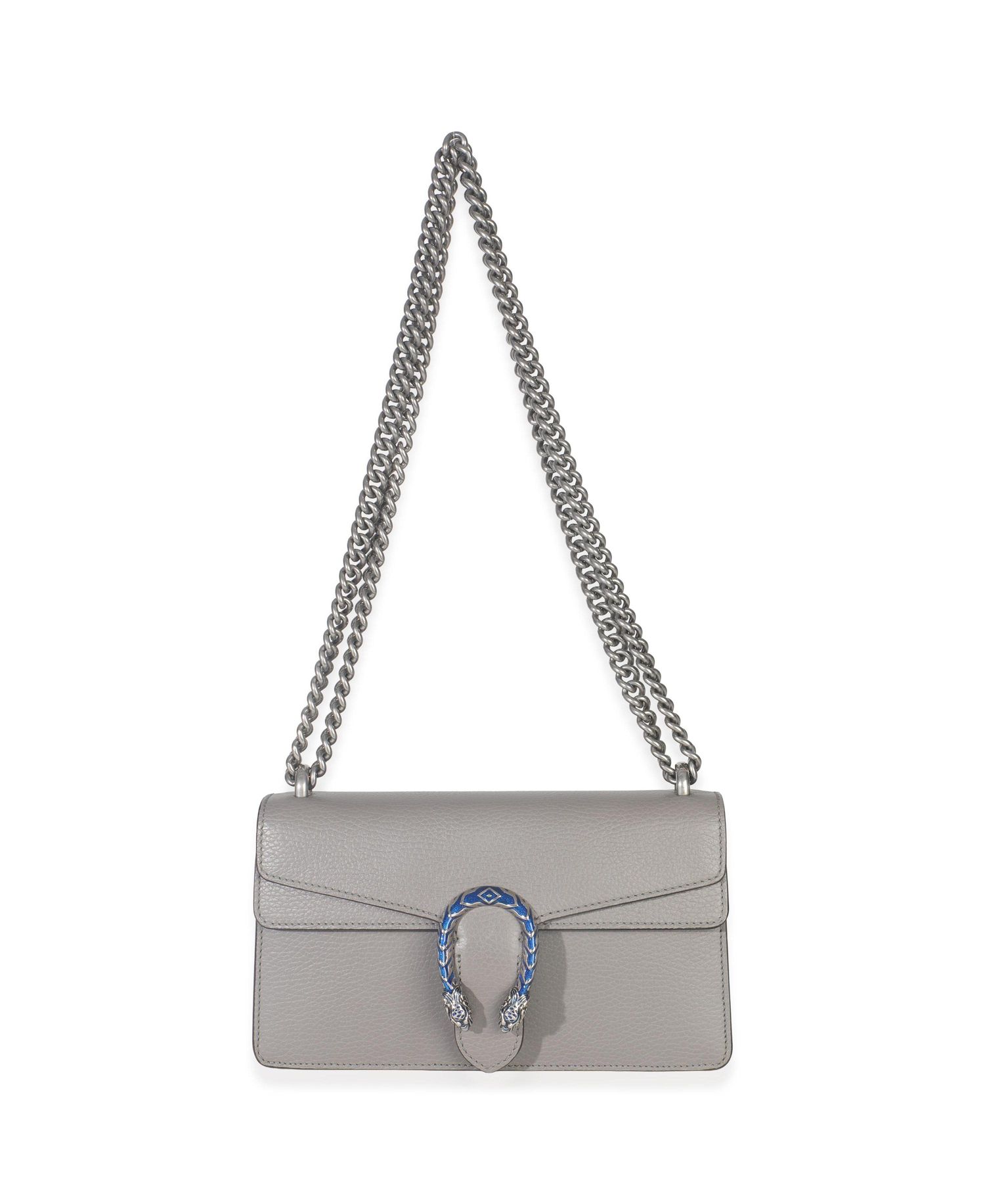 Dusty Grey Pebbled Calfskin Small Dionysus Shoulder Bag