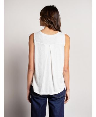 Women's Crew Neck Pleat Back Tank Top