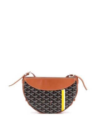 Hirondelle Shoulder Bag Coated Canvas and Leather