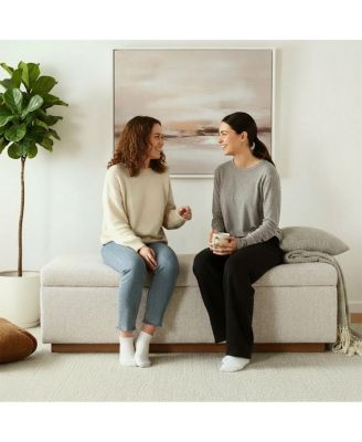 Upholstered Storage Bench Ottoman, Lift-Top Bedroom End Bench