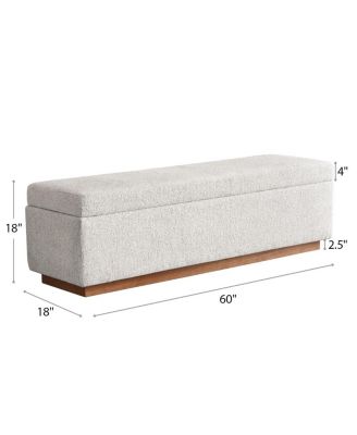 Upholstered Storage Bench Ottoman, Lift-Top Bedroom End Bench