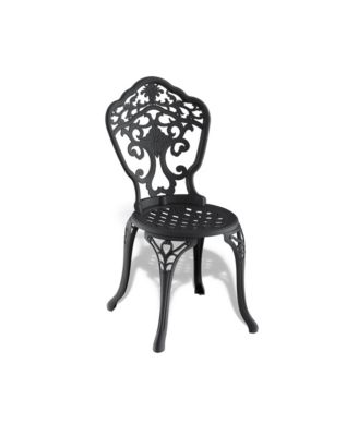 2Pcs Patio Dining Chair Cast Aluminum Bistro Chairs with Frame