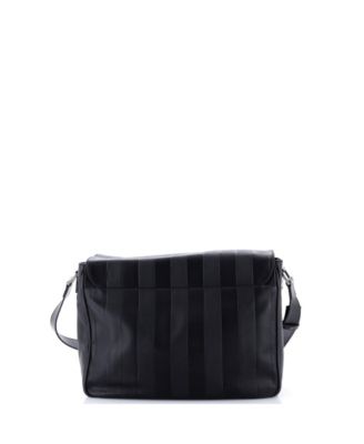 Large Flap Messenger Bag Pequin Embossed Leather