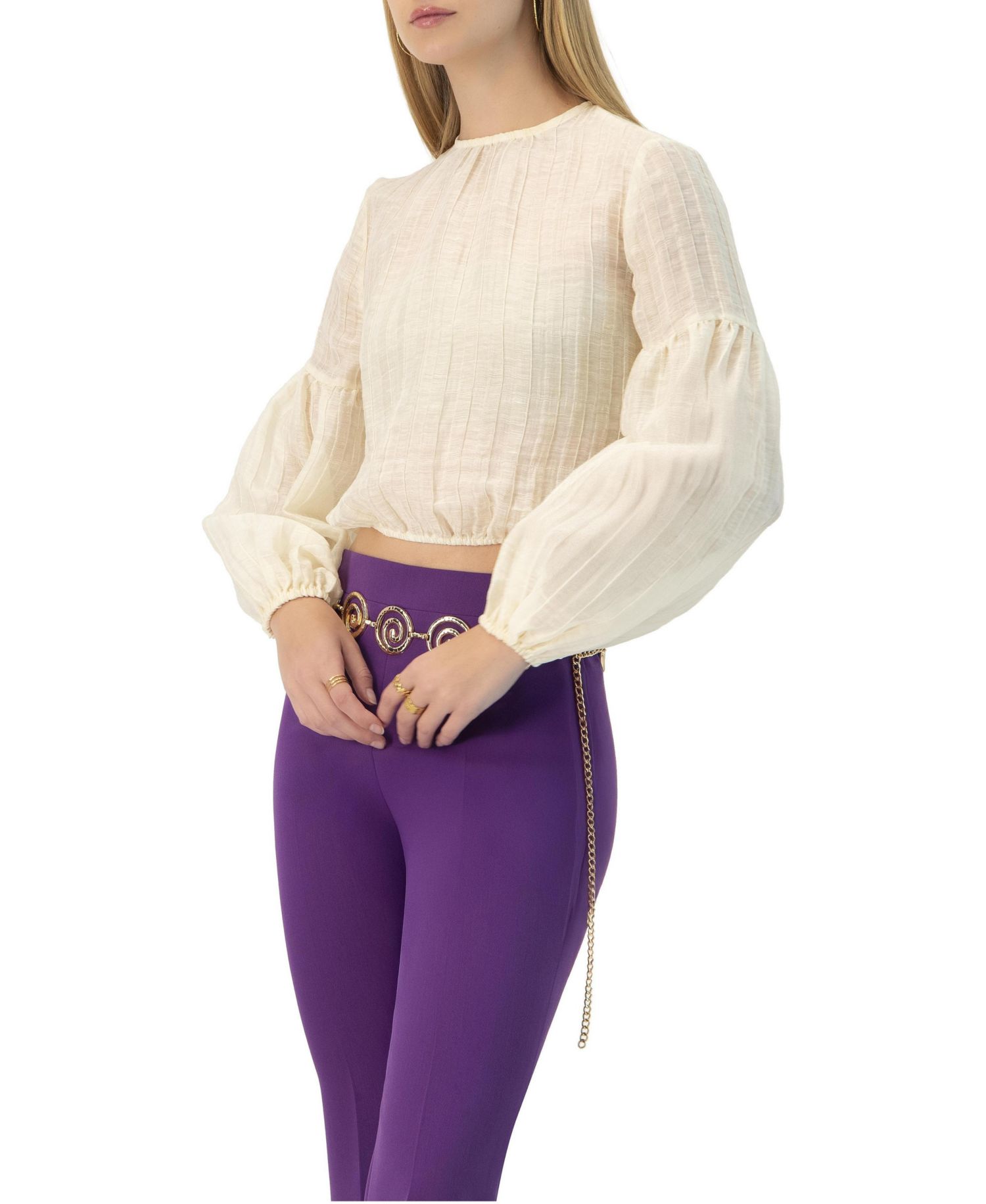 Women's Long Sleeve Balloon Blouse