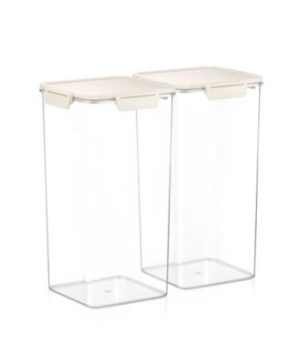 2 Pack Airtight Food Storage Containers – Clear Stackable Canister for Pantry, Rice, Pasta, Cereal and Snacks