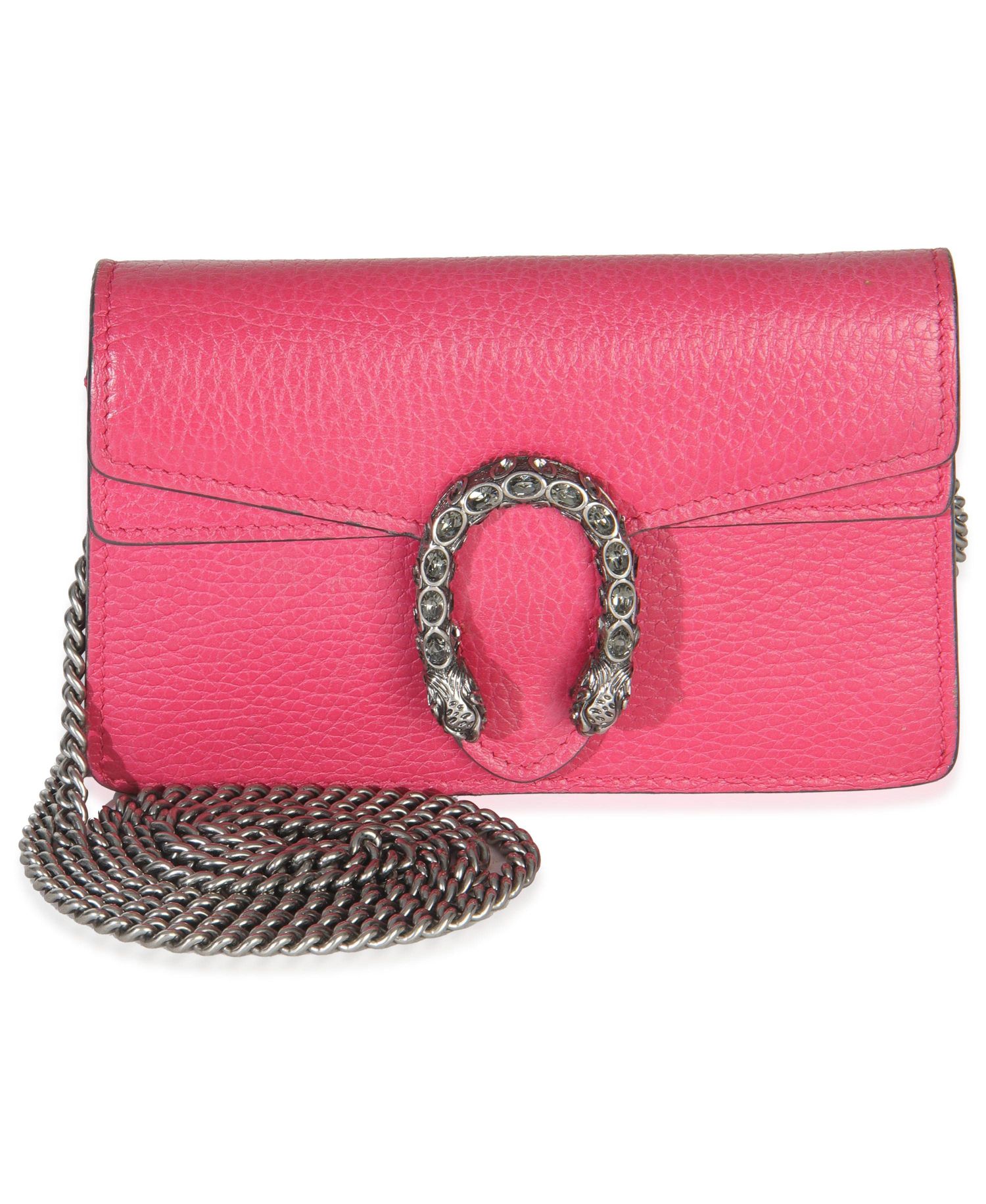 Pink Dollar Calfskin Crystal Super Mini Dionysus Flap