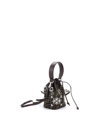 Mini Mon Tresor Bucket Bag Crystal Embellished Zucca Canvas