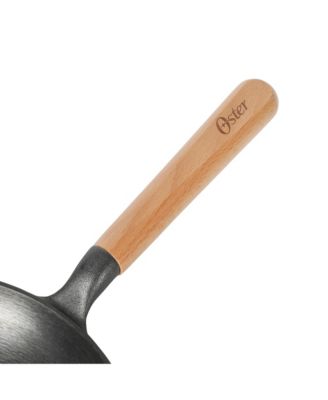 Platinum 9.5" preseasoned cast iron skillet with wood handle, lightweight nonstick pan