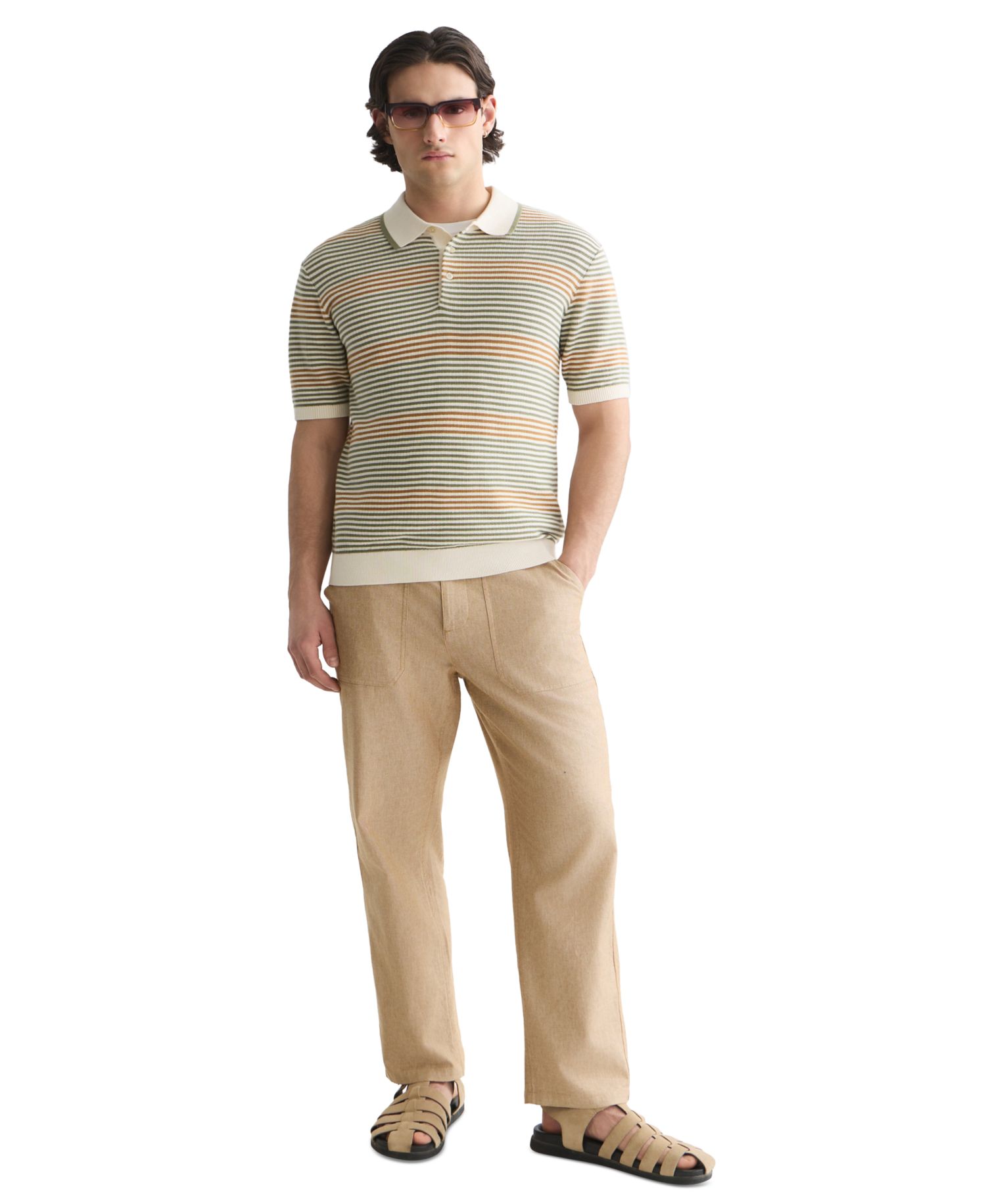 Men's Knitted Regular-Fit Cotton Polo Shirt