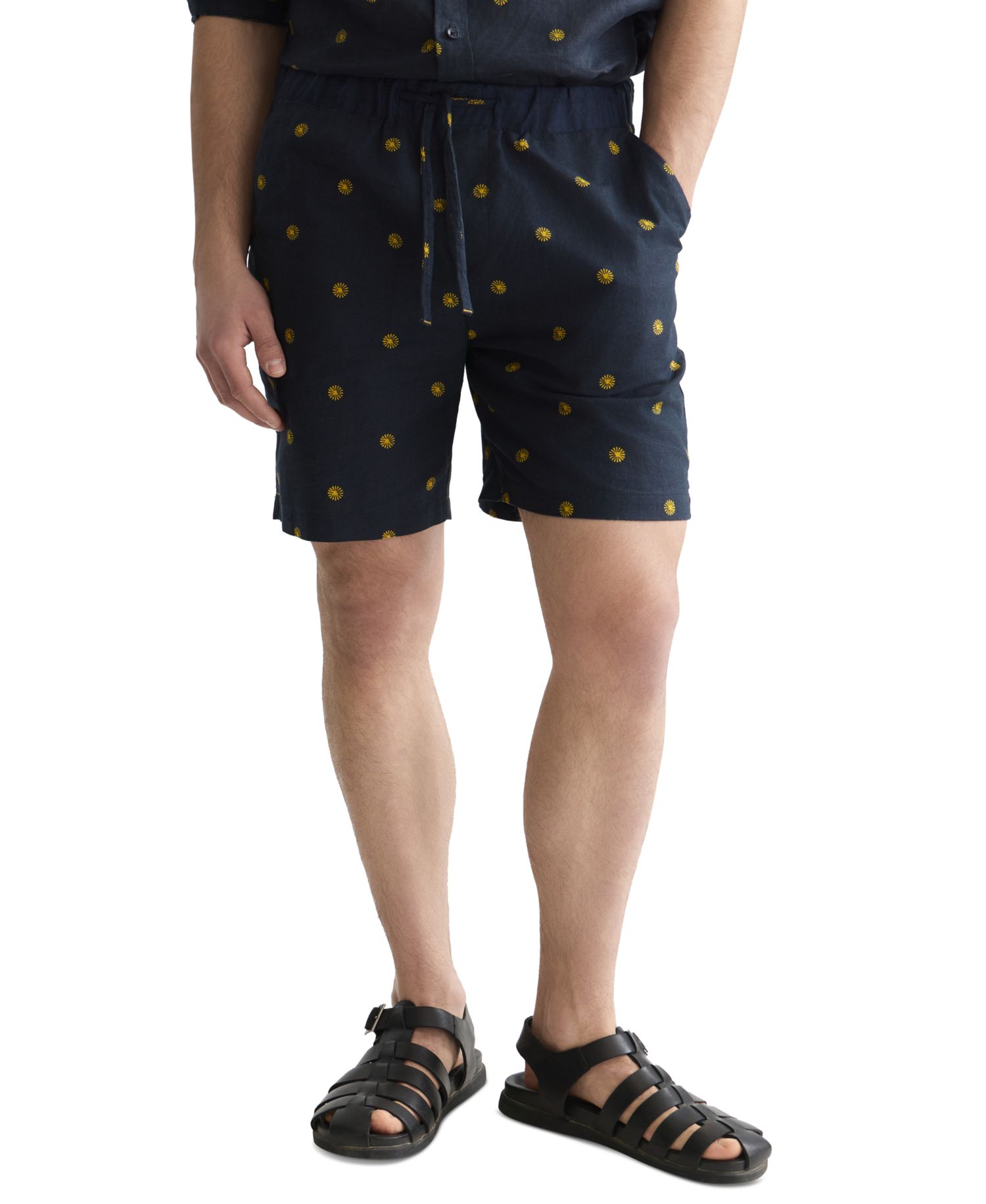 Men's Linen Blend Printed Shorts