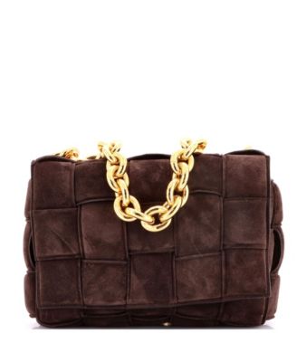 Cassette Chain Crossbody Bag Padded Maxi Intrecciato Suede