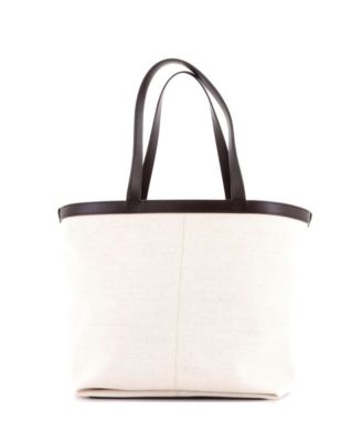 Medium Flip Flap Tote Canvas with Intrecciato Leather