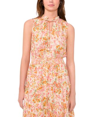 Women's Sleeveless Smocked Waist Tiered Maxi Dress