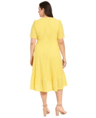 Plus Size Eyelet Wrap Dress