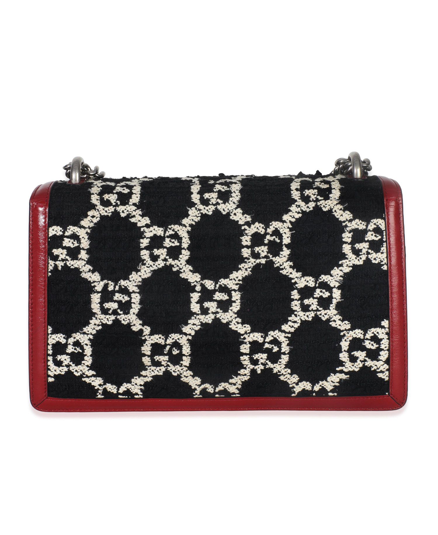 Black White Red Tweed GG Monogram Medium Dionysus Shoulder Bag