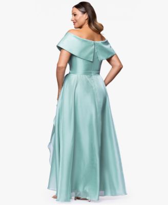 Plus Size Off-The-Shoulder Sleeveless Gown