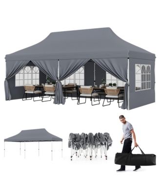 10 x 20 FT Canopy w/ 6 Detachable Sidewalls Carrying Bag UPF50+ Sun Protection