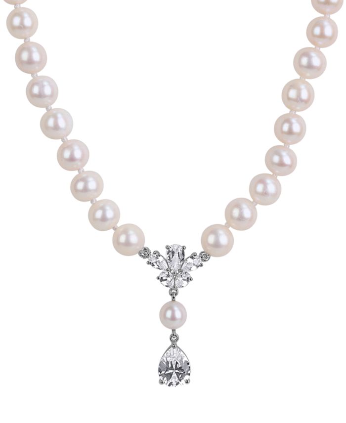 Cultured Freshwater Pearl & Created White Sapphire (4-1/2 ct t.w.)