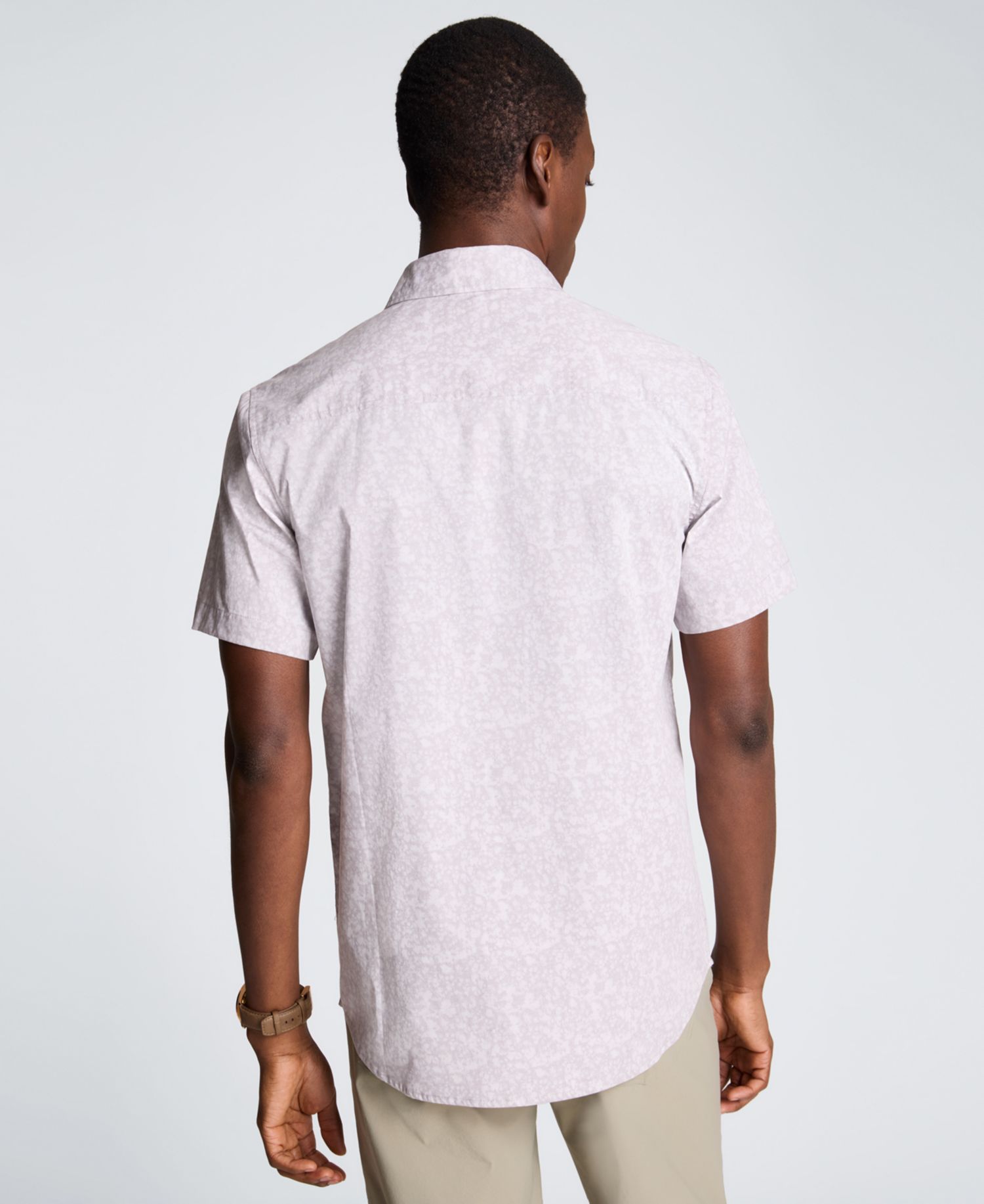 Men's Short-Sleeve Printed Slim-Fit Shirt