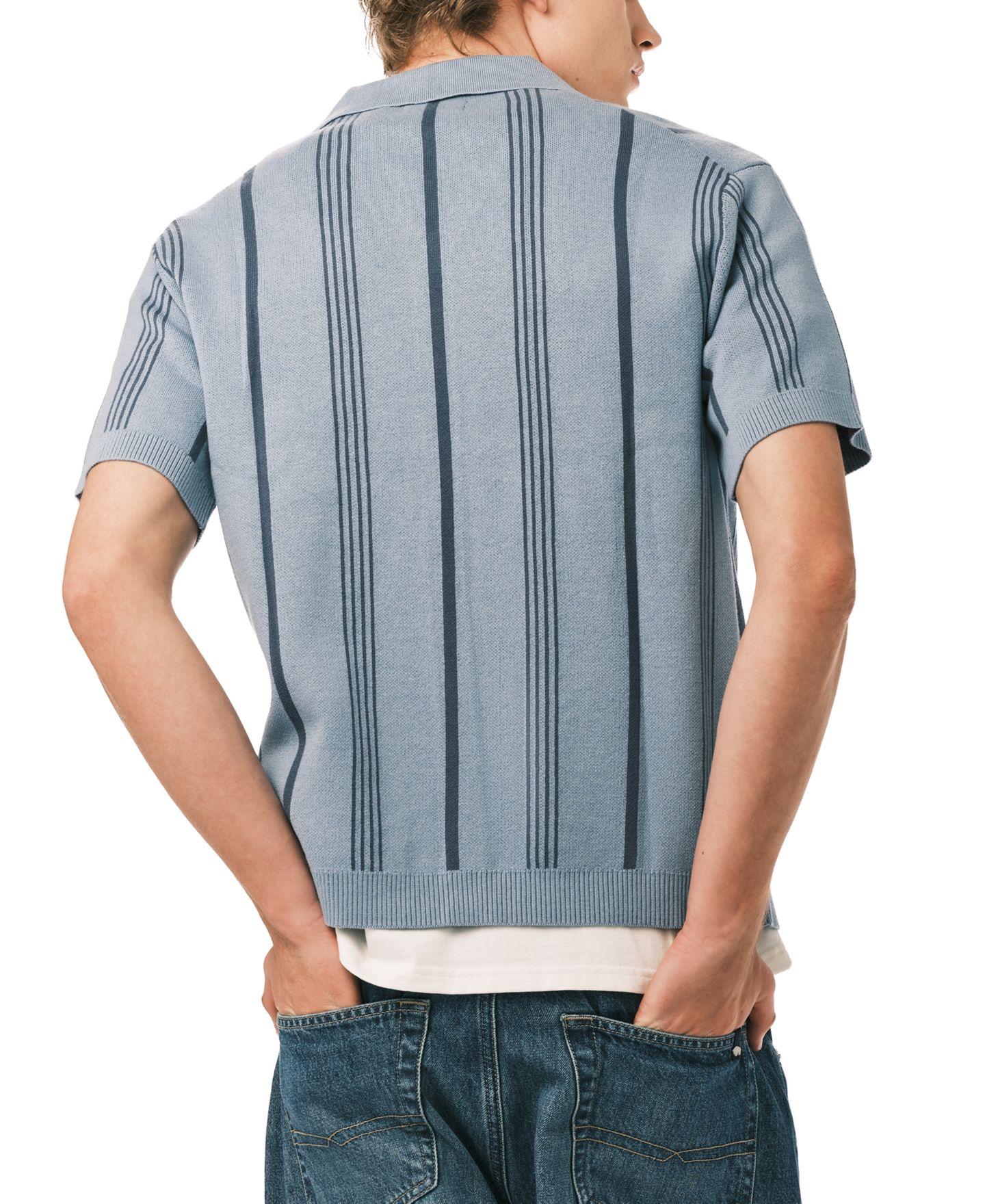Мужской свитер Buffalo David Bitton Waldir Short-Sleeve Sweater, цвет: Выцветший джинсовый — фото 4