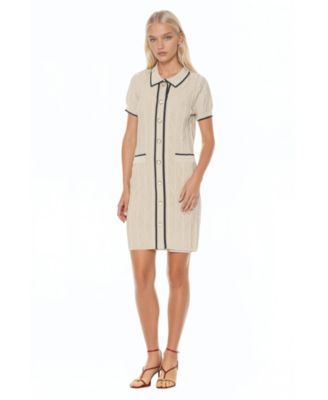 Women's Cove Collared Button Down Contrast Knit Dress