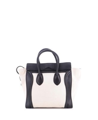 Mini Luggage Bag Canvas and Leather