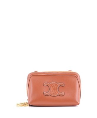 Cuir Triomphe Zip Around Chain Clutch Leather