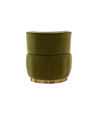 Velvet Swivel Barrel Chair - Modern Upholstered Accent Chair, Round Armchairs with Gold Base for Living Room, Bedroom