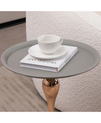 Mermaid Tail Coffee Table - Round Side Table, Modern Metal Pedestal for Living Room and Small Spaces