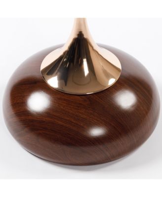 Mermaid Tail Round Side Table, Modern Metal Pedestal Accent Table, Compact Coffee Table for Living Room and Small Spaces