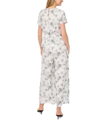 Women's Short-Sleeve Pleated-Waist Blouse