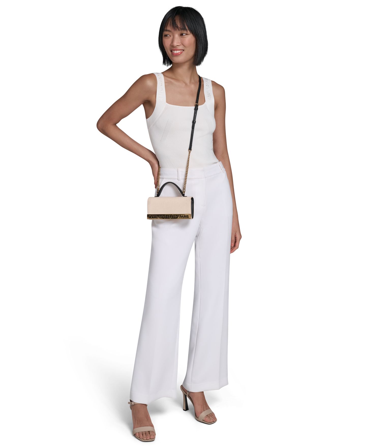 Женский кошелёк KARL LAGERFELD PARIS Jacqueline Small Wallet Crossbody Handbag, цвет: Холщовый — фото 8