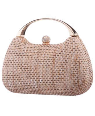 Straw Minaudiere Mini Clutch Handbag
