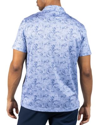Men's Vintage Tropical Printed Mesh Performance Polo