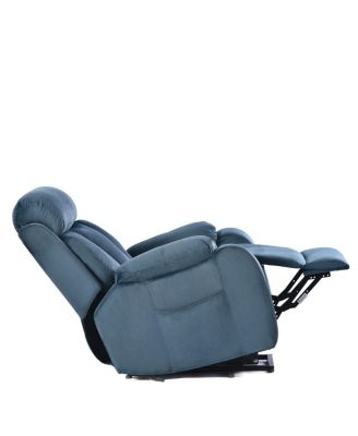 power lift recliner for elderly, velvet electric chair w/ remote, wide seat, side pocket & heavy-duty lift