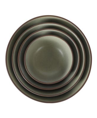 William Crest 4 Piece Nesting Serving Stoneware Reactive Bowl Set, 5”, 6.25”, 7.5”, 9”, Prep & Serving Bowls