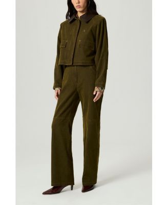 Women's Contrast Collar Utility Cropped Jacket