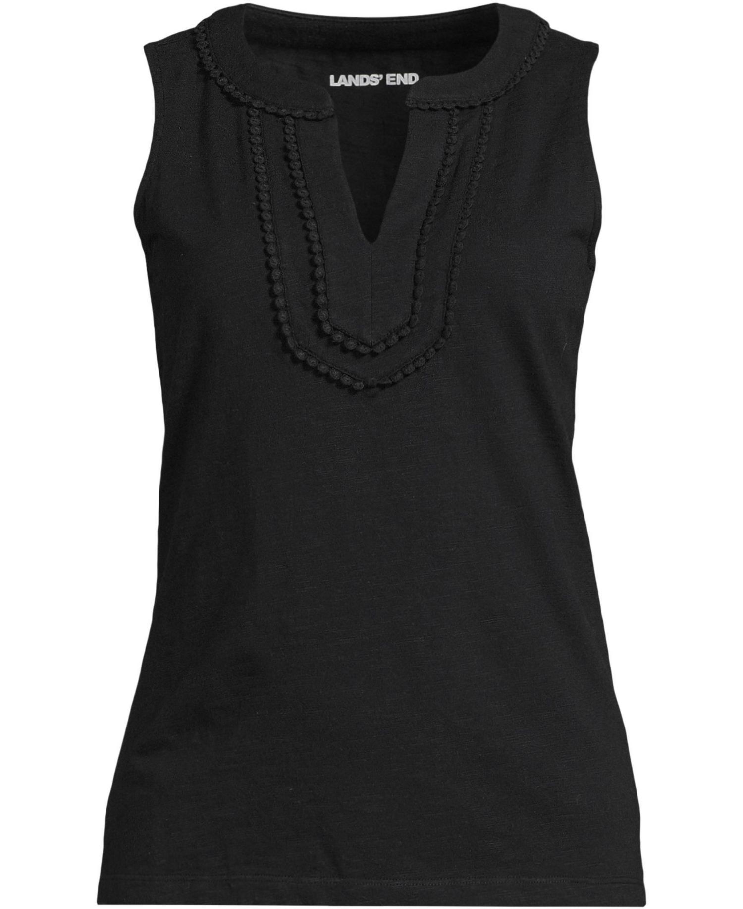 Women's Slub Decorative Trim Tank Top