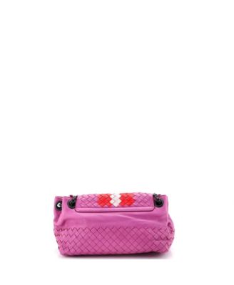 Mini Accordion Flap Chain Shoulder Bag Intrecciato Nappa