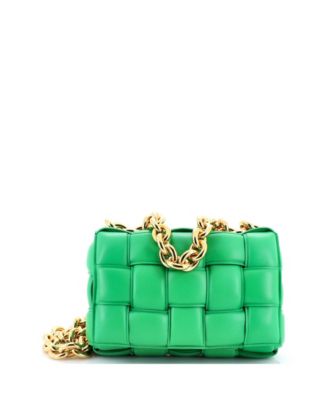 Cassette Chain Crossbody Bag Padded Maxi Intrecciato Leather