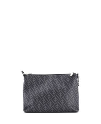 Large Front Zip Messenger Zucca Coated Canvas and Leather