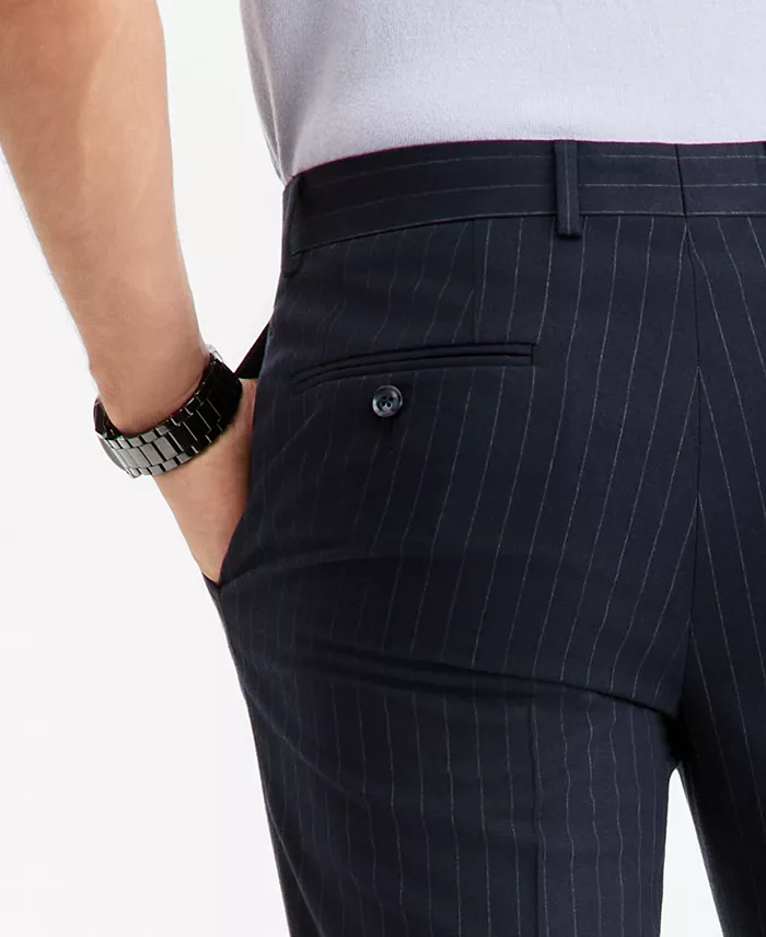 Men's Slim-Fit Navy Pinstripe Suit Separates Pants - thumbnail 5