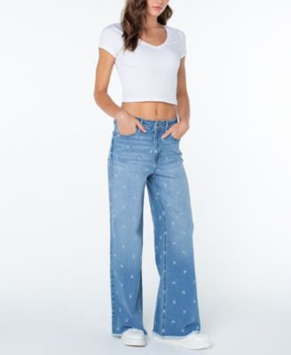 Women's Embroidered Wide-Leg Jeans