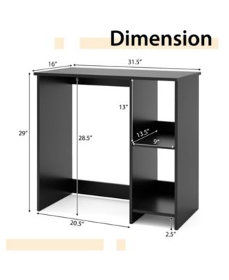 31.5 in Modern Home Office Desk with Storage Compartments