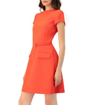 Women's Short Sleeve High Neck Dress adn Belt