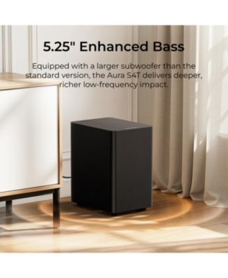 Aura S4T 7.1ch TV Soundbar with 4 Surround Speakers, Surround Sound System with Subwoofer, App Control, Bluetooth 6.0, HDMI/OPT/AUX