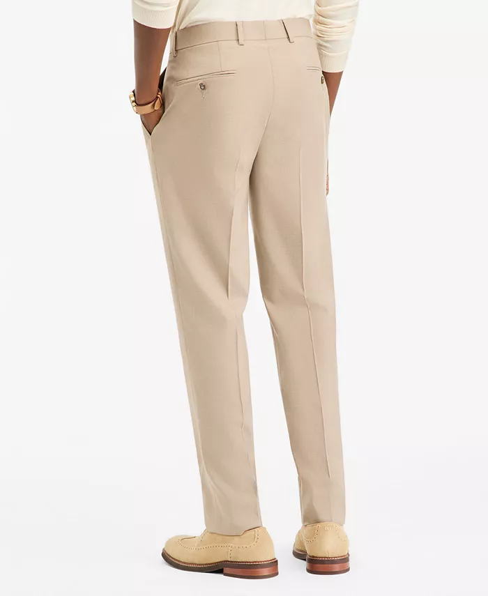Men's Slim-Fit Tan Solid Suit Separates Pants - thumbnail 4