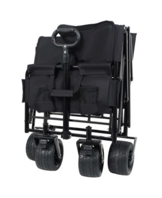 Outdoor Storage 3-in-1 Collapsible Foldable Wagon Cart with Bench Seat & Storage Heavy Duty Utility Cart For Camping